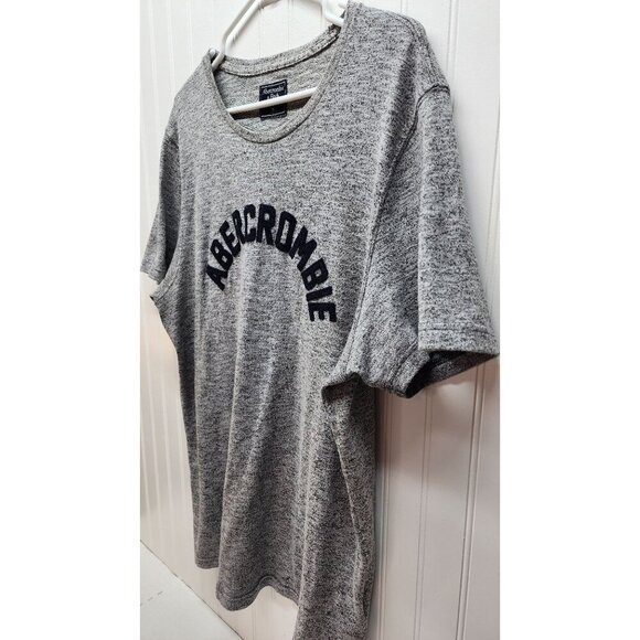 Abercrombie Heather Gray Mens T-Shirt With Embroidered Logo - Picture 4 of 10